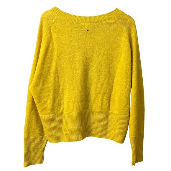 Cuyana Yellow V Neck Wool Cashmere Boxy Fit Sweater Size Large - Picture 2 of 7